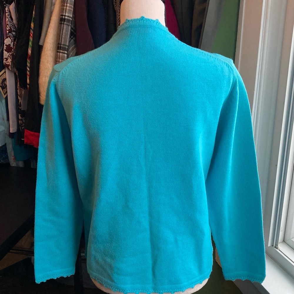 Women's Everest Cardigan Sweater - Turquoise - - Picture 6 of 7